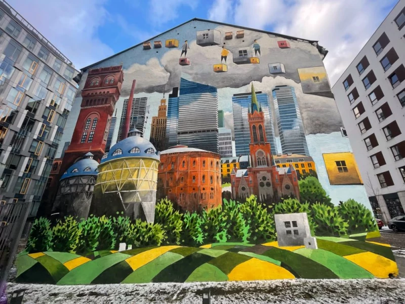zdjęcie wyróżniające Antysmogowy mural w Warszawie pokrył cały budynek